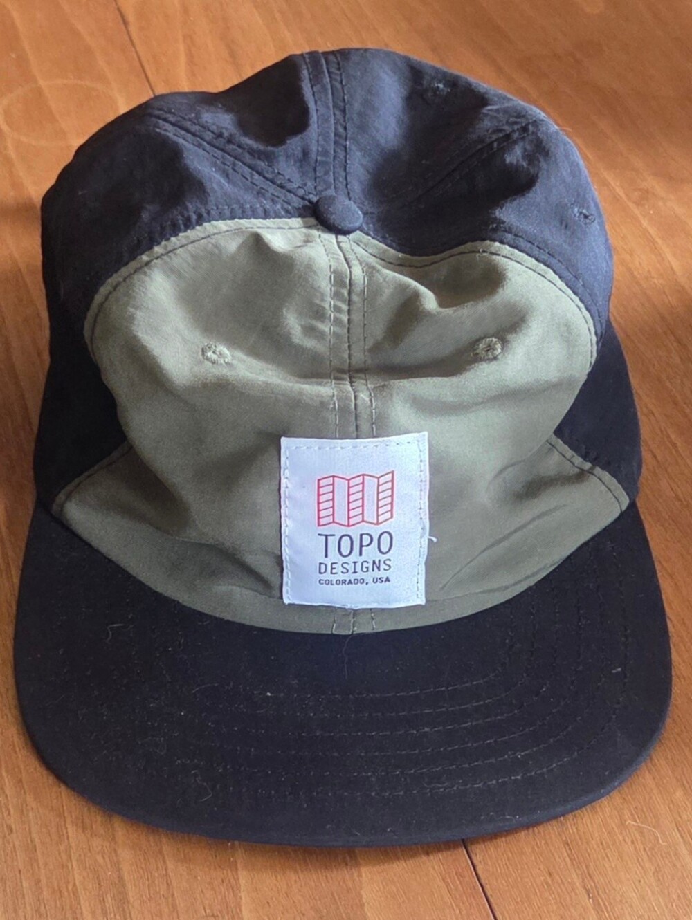 Topo Designs Olive & Black Five Panel Camp Hat